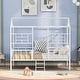 preview thumbnail 2 of 13, White Twin Size Metal House Bed Frame with Slatted Support No Box Spring Needed for Kids, Bedroom