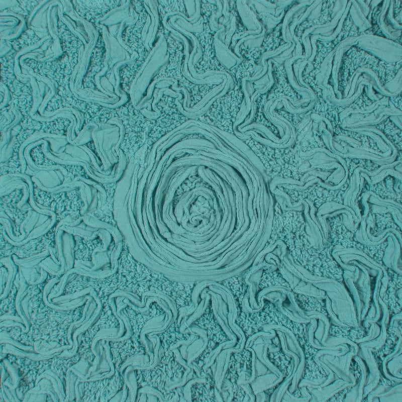Bell Flower Collection 100% Cotton Non-Slip Bathroom Rug Set, Machine Washable Bath Rug, 5 Piece Bath Mat Set with Runner