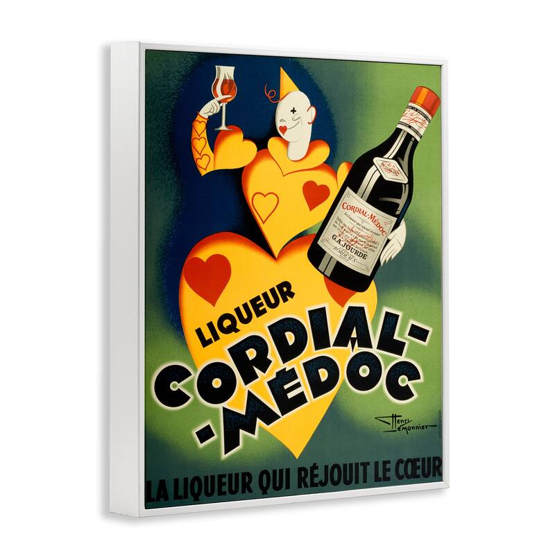 Stupell Retro Vintage Wine Advertisement Framed Giclee Art Design By Marcus Jules