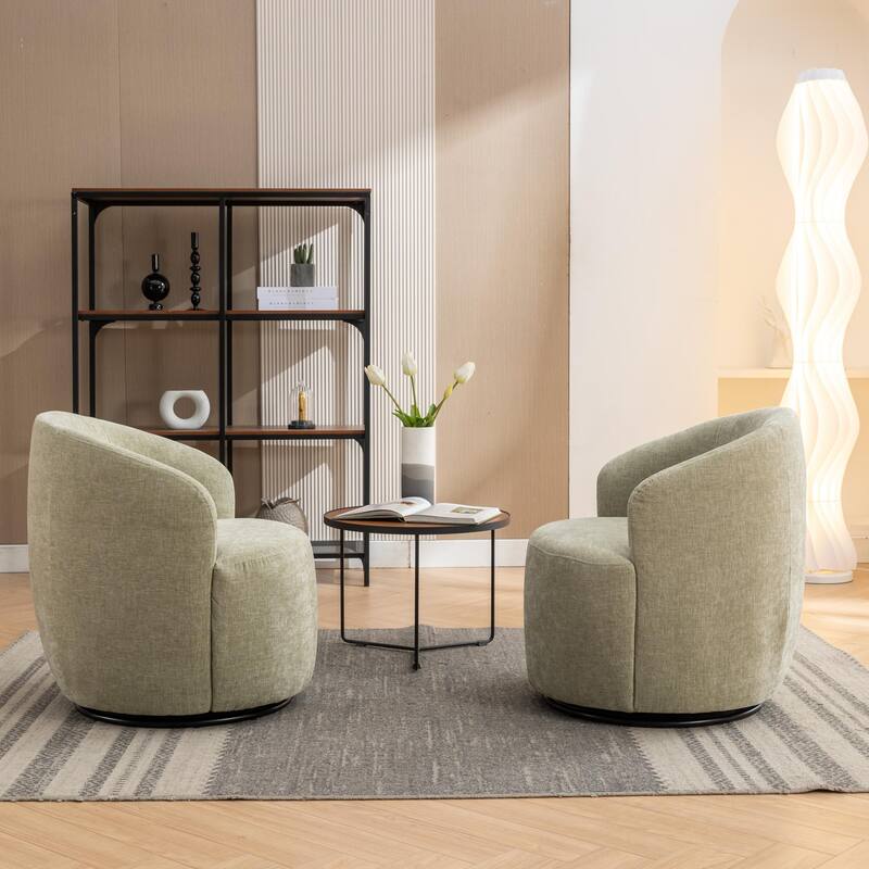Armchair with black powder coated metal ring