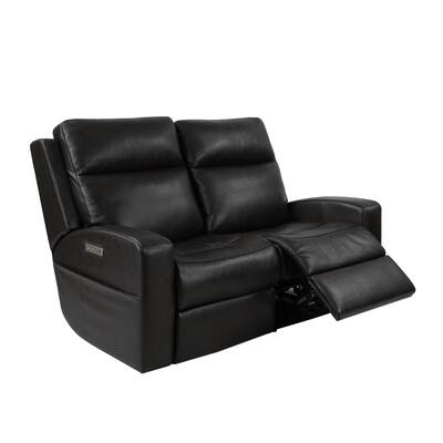 Triple Power Loveseat /Top Grain Leather/Lumbar Support/Adjustable Headrest/Storage Side Pocket /USB & Type C Charger Port