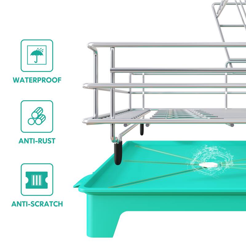 JASIWAY 2 Tier Kitchen Stainless Steel Dish Rack