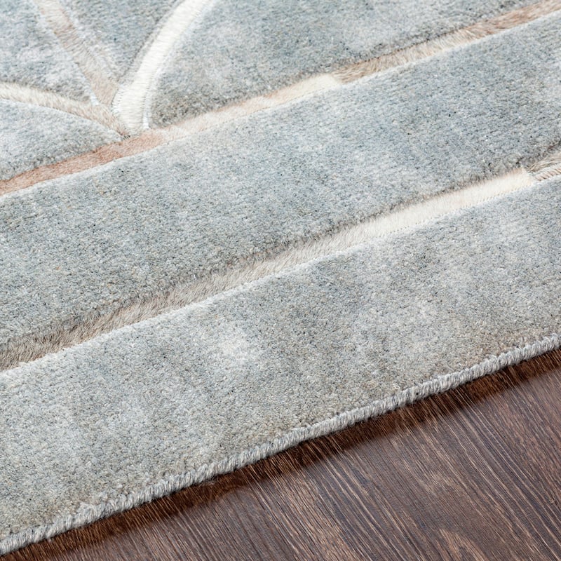 Ahroda Modern Geometric Hair-on-hide & Viscose Area Rug