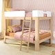 preview thumbnail 11 of 24, Mid-Century Modern Full over Full Bunk Bed Blonde/White