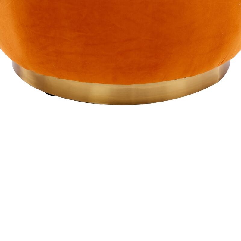 Orange Modern 25.2" Upholstered 360° Swivel Barrel Chair with Wide Upholstered and Sturdy Hardwood Frame