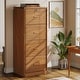 preview thumbnail 44 of 42, Vertical File Cabinet with 4 Drawers, Lockable Filling Cabinet with Key for Home Office Brown