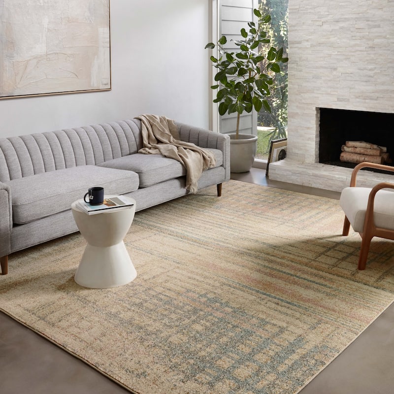Alexander Home Bradford Modern Checkered Abstract Area Rug - 9'-6" x 12'-6" - Beige / Multi - Runner/Rectangle