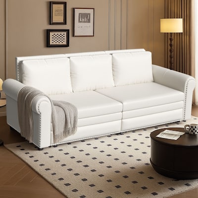 Classic Elegant Convertible Upholstered Sofa Sleeper Sofa with Pull Out Bed