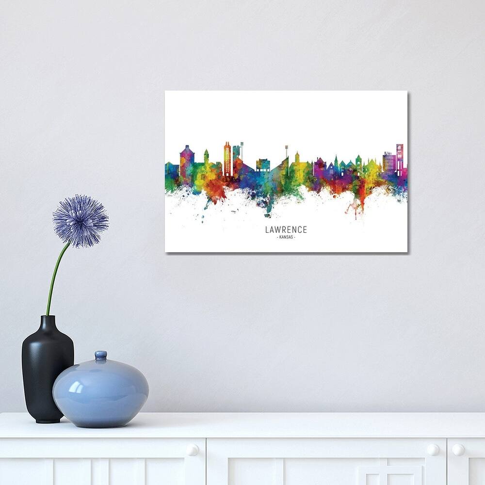 iCanvas "Lawrence Kansas Skyline" by Michael Tompsett Canvas Print