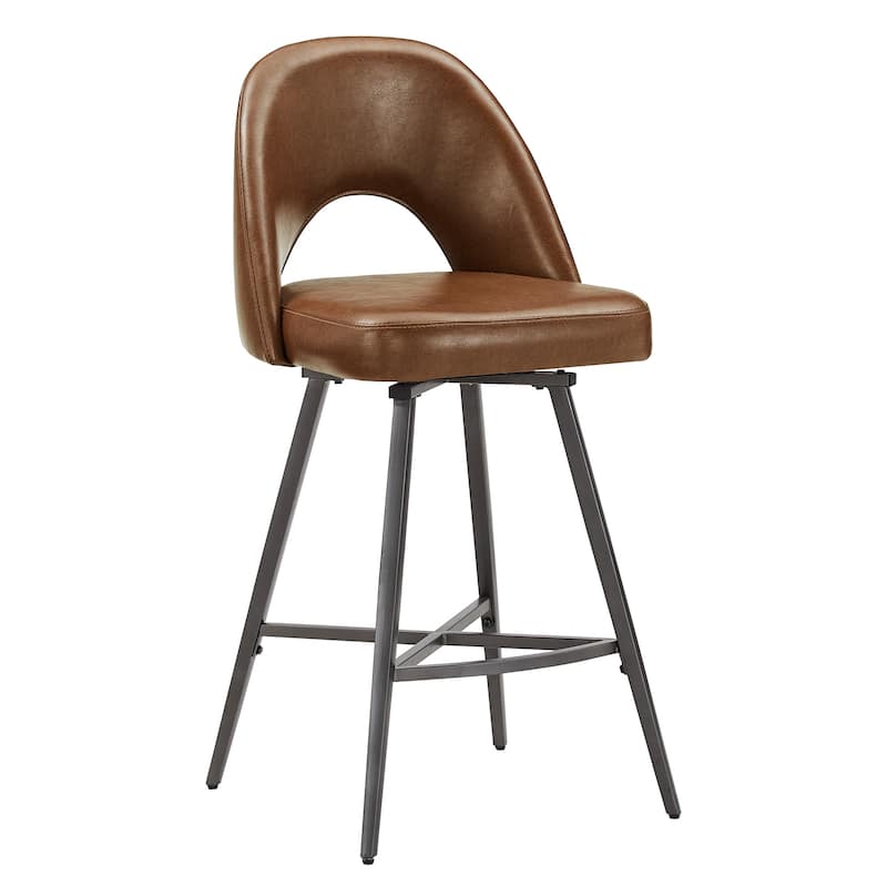 Presley Metal Fabric Swivel Bar Stools (Set of 2) by iNSPIRE Q Modern