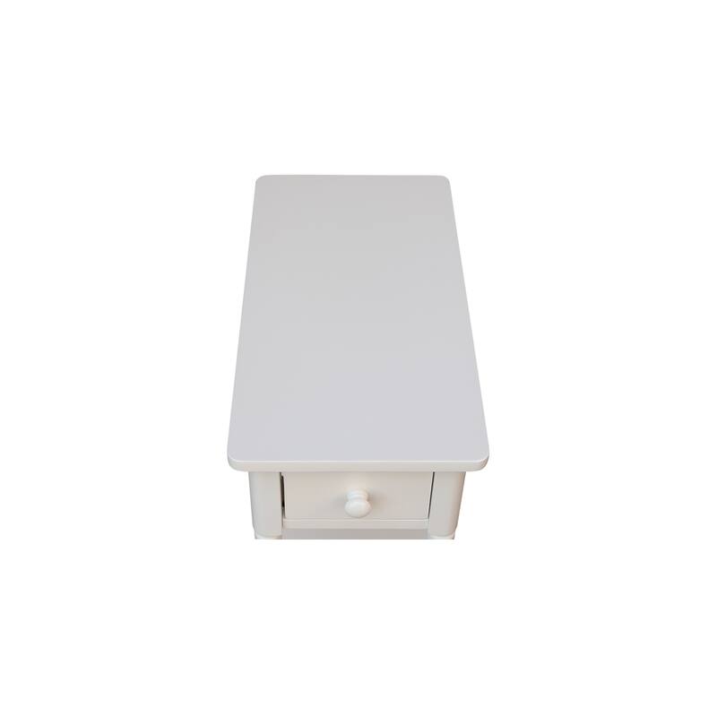 Narrow Solid Wood Side Table with Drawer