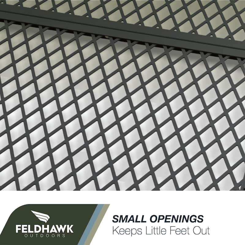 26" x 62" Window Well Cover Powder Coat Black Mesh Steel Well Cover D - Shaped Egress Covering Semi-universal fit.