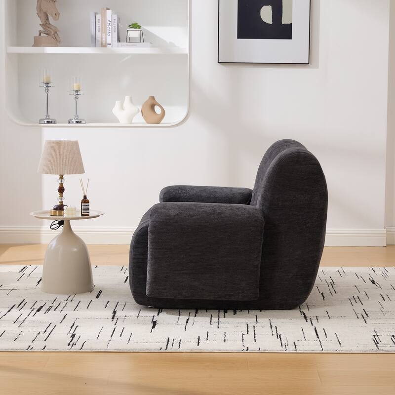 42" Wide Modern Upholstered Oversized Accent Chair, Boneless Single Sofa Chair, Chenille Armchair