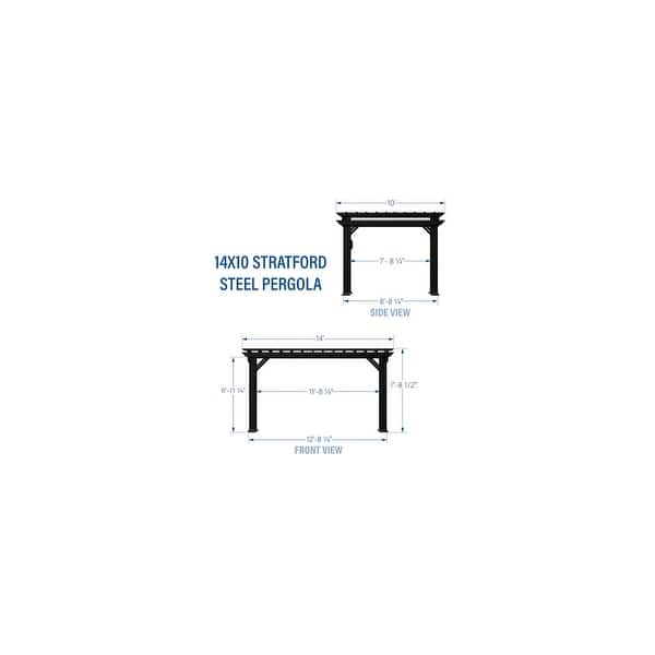 Backyard Discovery Stratford 14x10' Galvanized Steel Pergola w/ Canopy