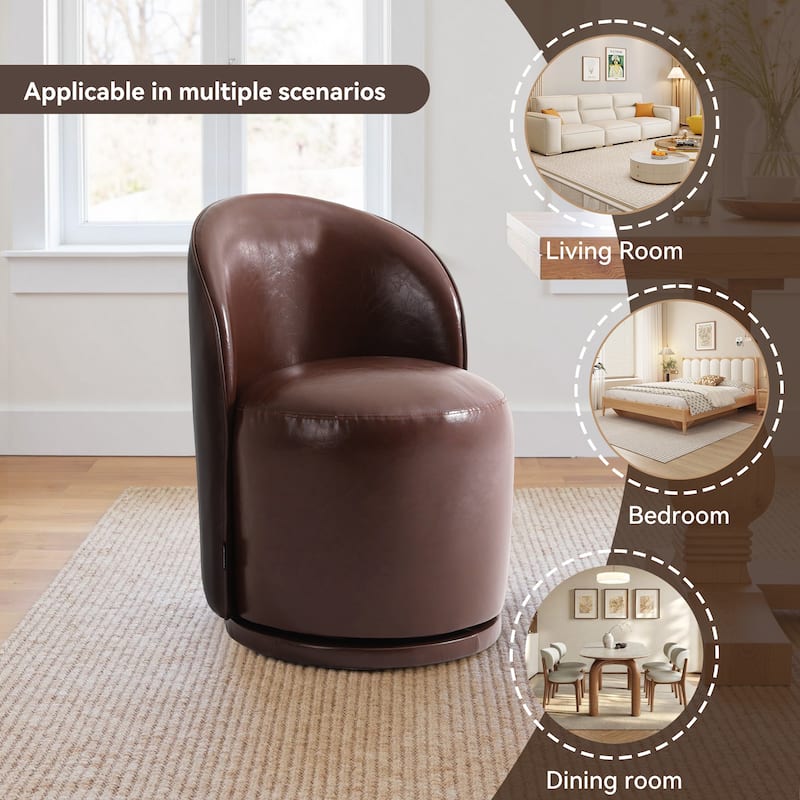 23" W Upholstered Swivel Side Chair for Dining Room, Balcony, Parlour