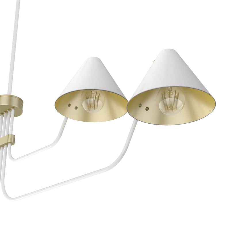 Hunter Grove Isle 4-Light Linear Chandelier - Dining Room, Kitchen Island - Mid-Century Modern, Minimalist