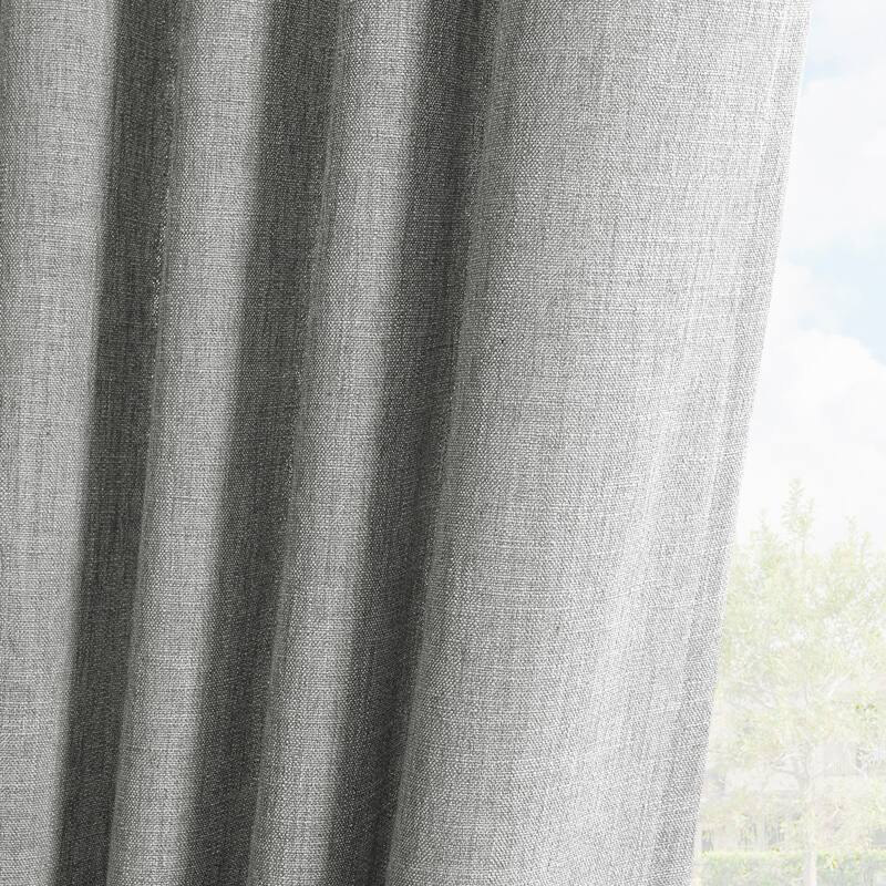 Exclusive Fabrics Simply Faux Linen Curtains (2 Panel) Light Filtering Curtains For Bedroom & Living Room Curtains