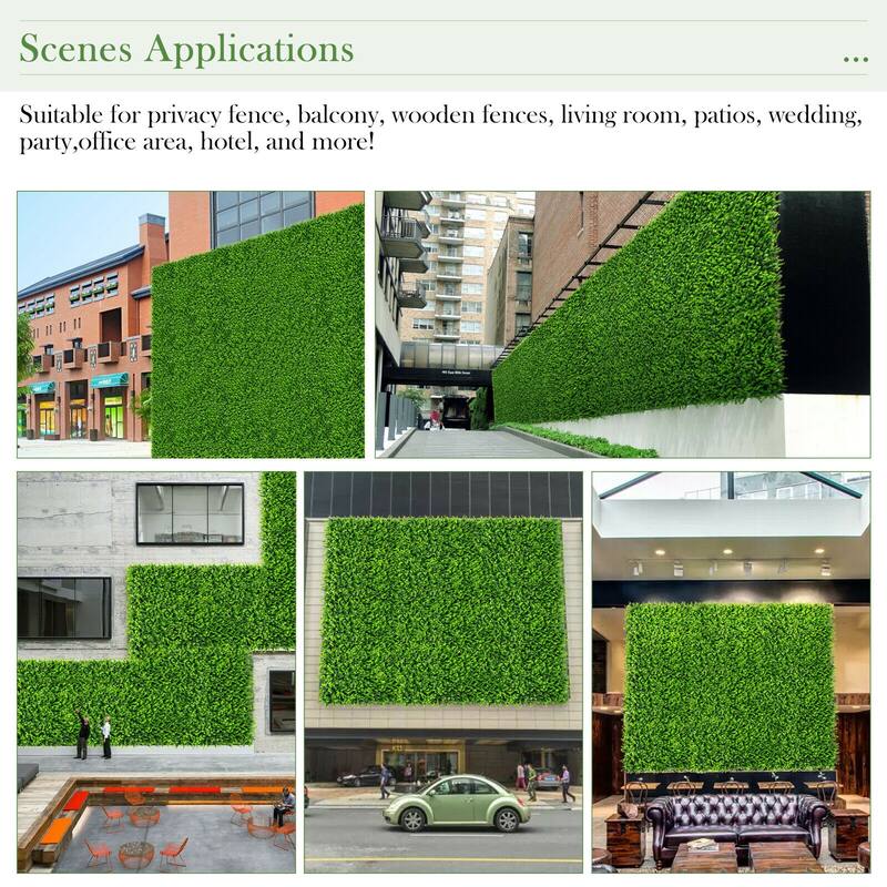 Gymax 12PCS 16x24inch Artificial Eucalyptus Hedge Plant Privacy Fence