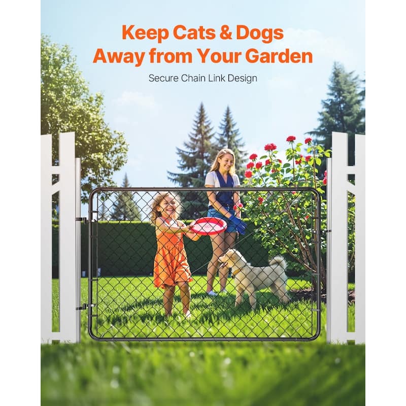 Galvanized Steel Chain Link Gate for Outdoor Yard and Garden
