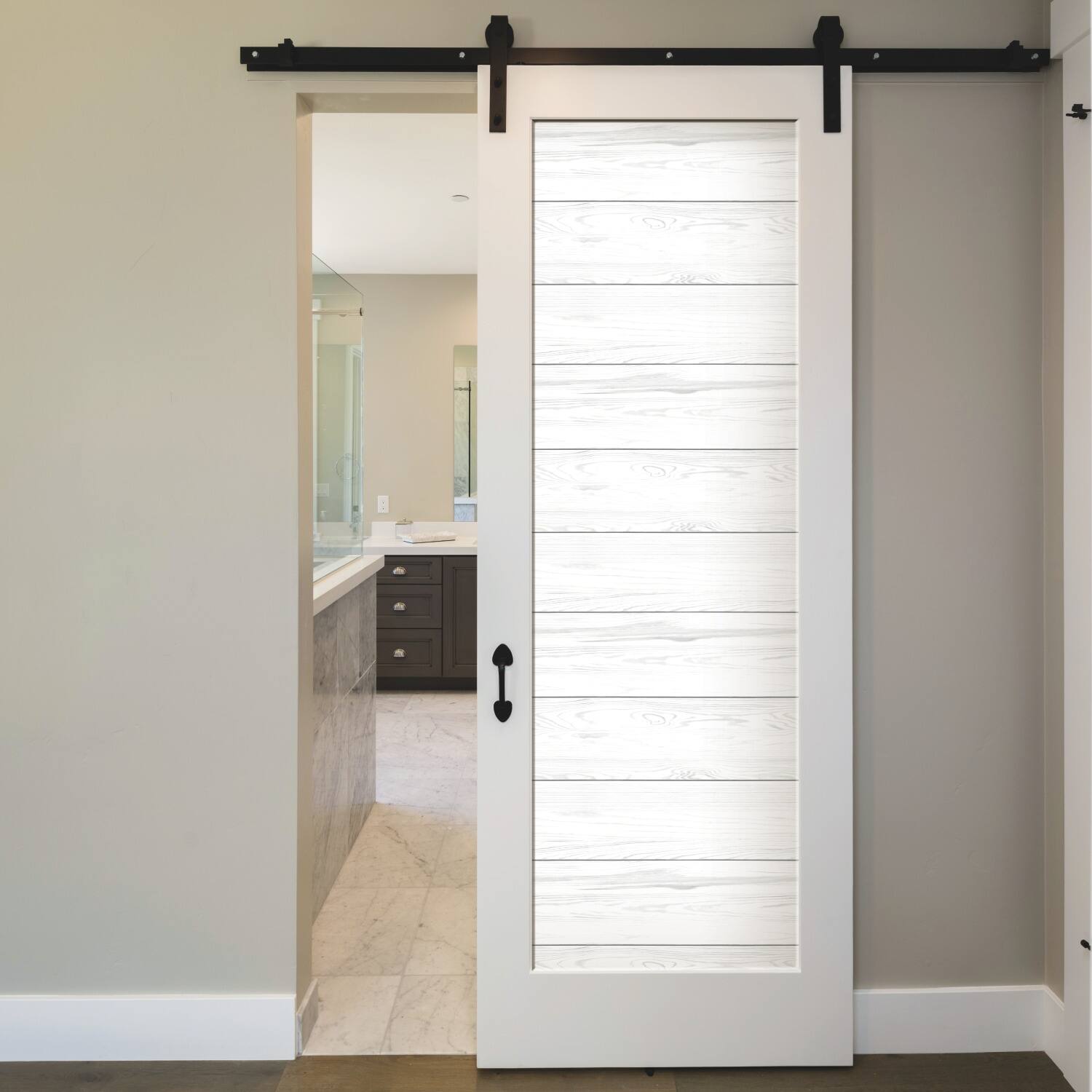 RoomMates White & Grey Shiplap Peel and Stick Wallpaper Bed Bath