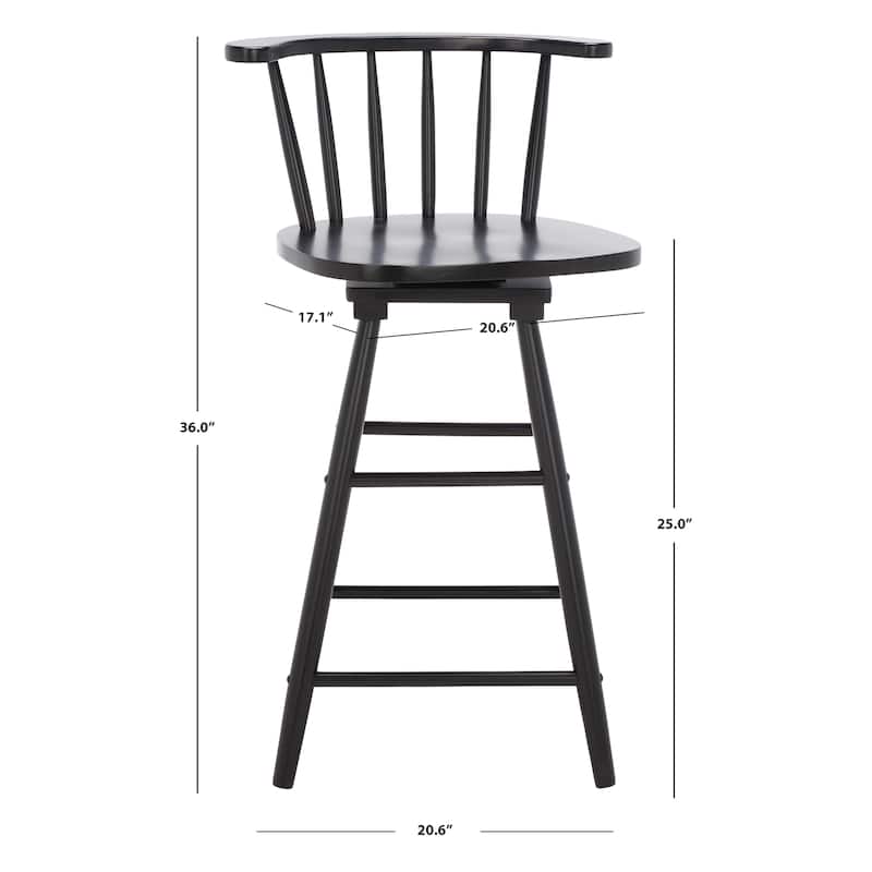 SAFAVIEH Gunnlaug Swivel 25-inch Counter Stool - 21 In. W x 17 In. D x 36 In. H - 21Wx17Dx36H