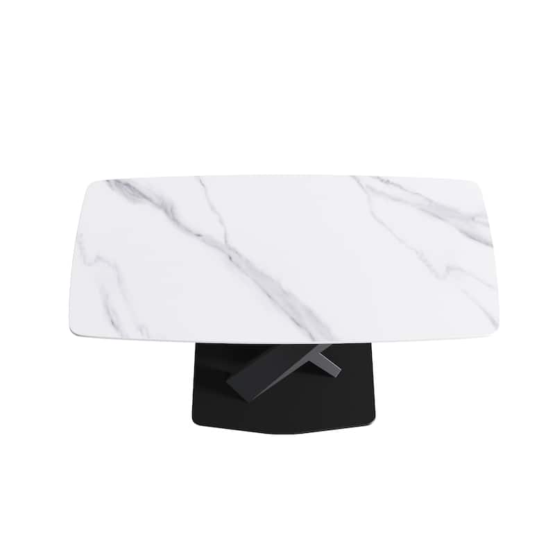 63 inch Modern White Rectangular Dining Table