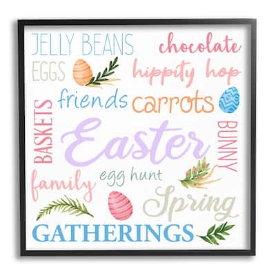 Stupell Festive Easter Activity Sign Patterned Eggs Motif Framed Wall Art - Multi-Color