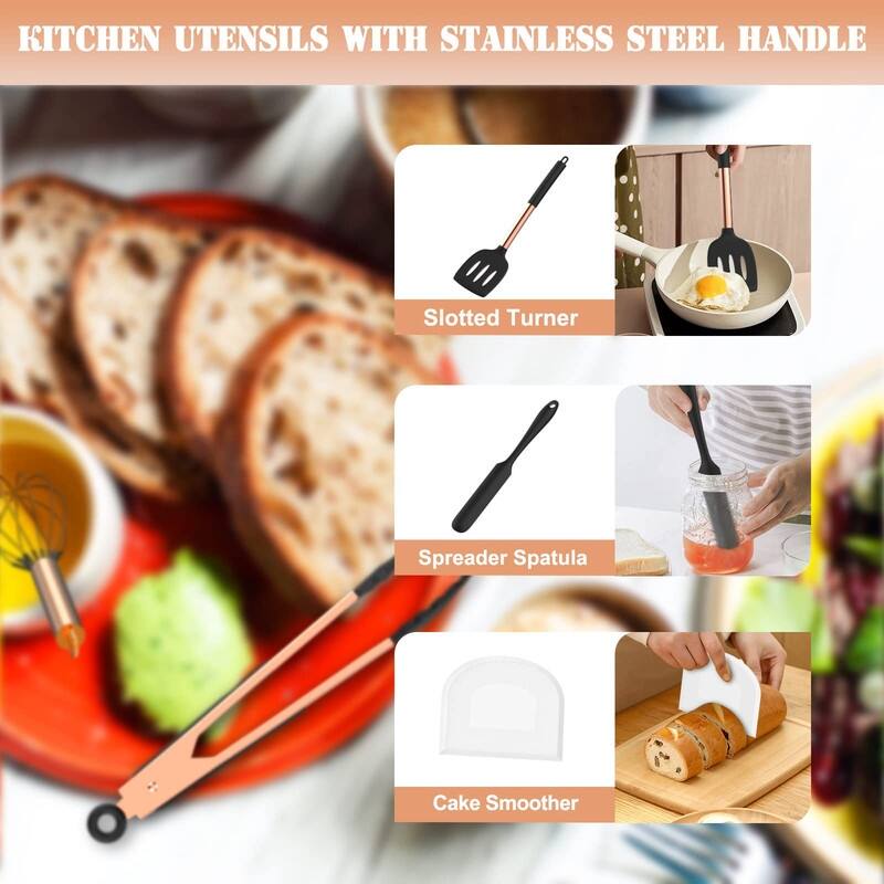 Silicone Kitchen Cooking Utensils Set-Umite Chef 43 pcs Heat Resistant Kitchen Utensils