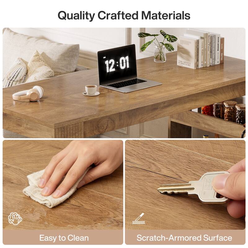 63-Inch Kitchen Island with Storage