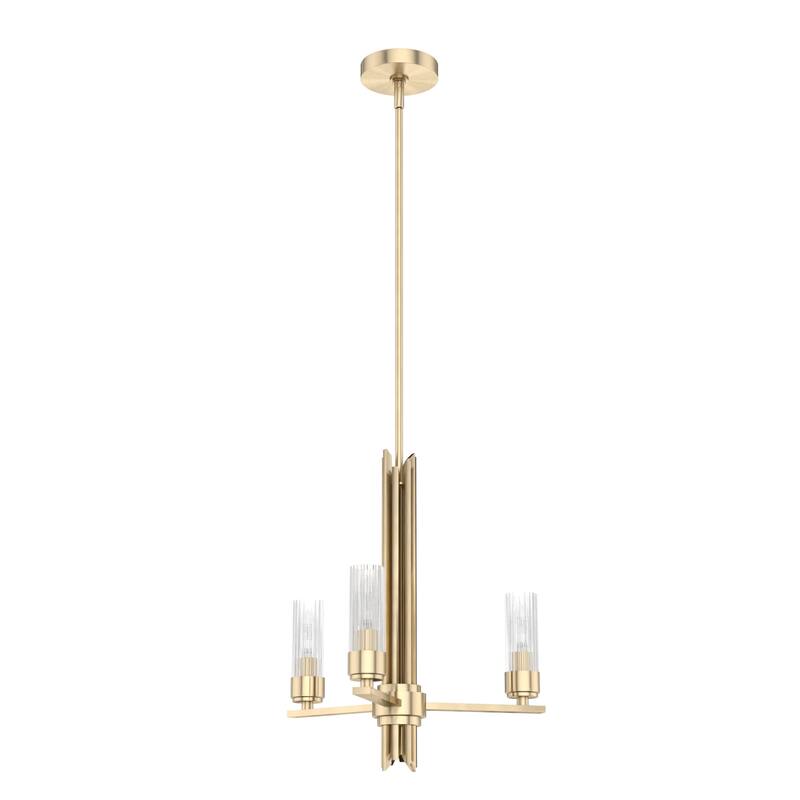 Hunter Gatz Ribbed Glass Chandelier - Dining Room, Kitchen Island, Entry - Glam, Contemporary, Transitional