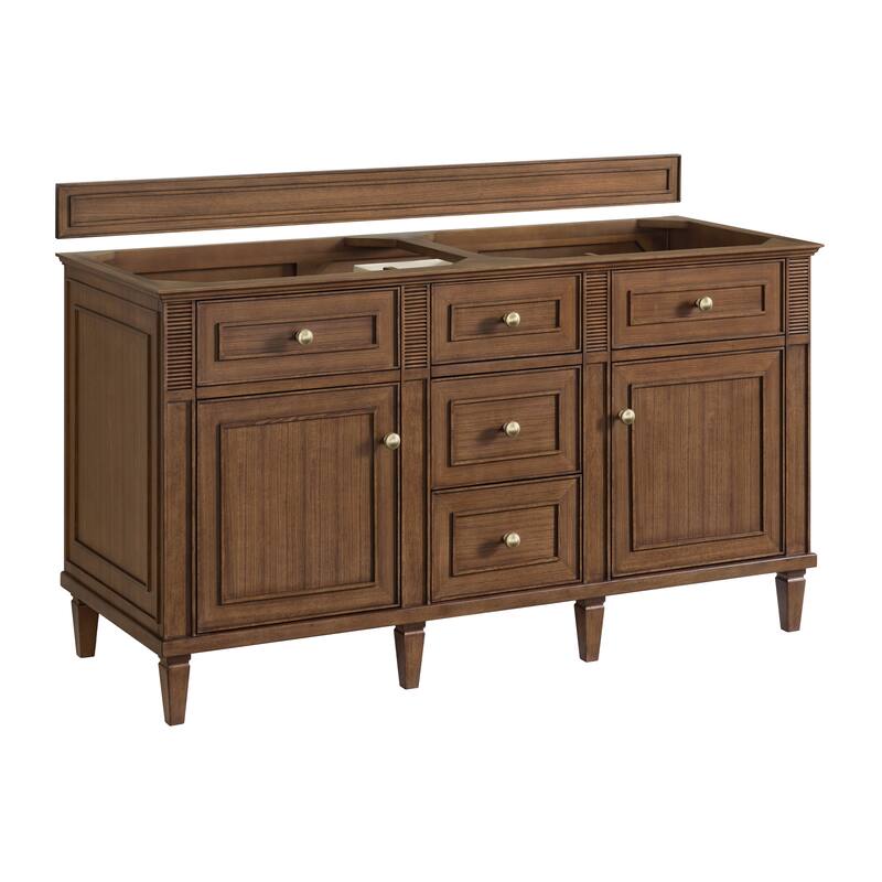 James Martin Vanities Lorelai 60" Double Vanity, Mid-Century Walnut