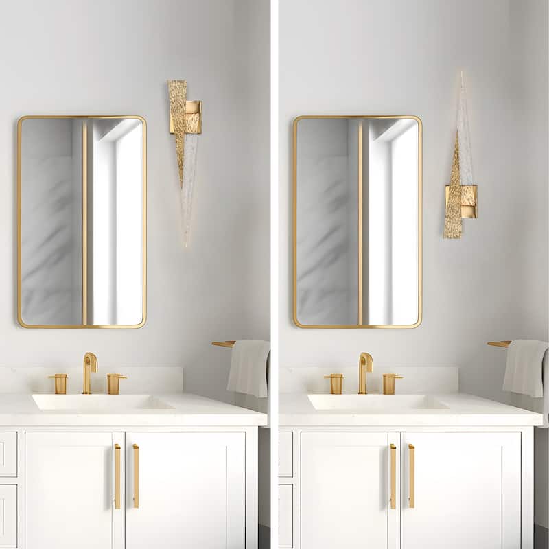Modern Gold Glam 1-Light LED Wall Sconce Vanity Light - W4.9"xD2.8"xH24.4"