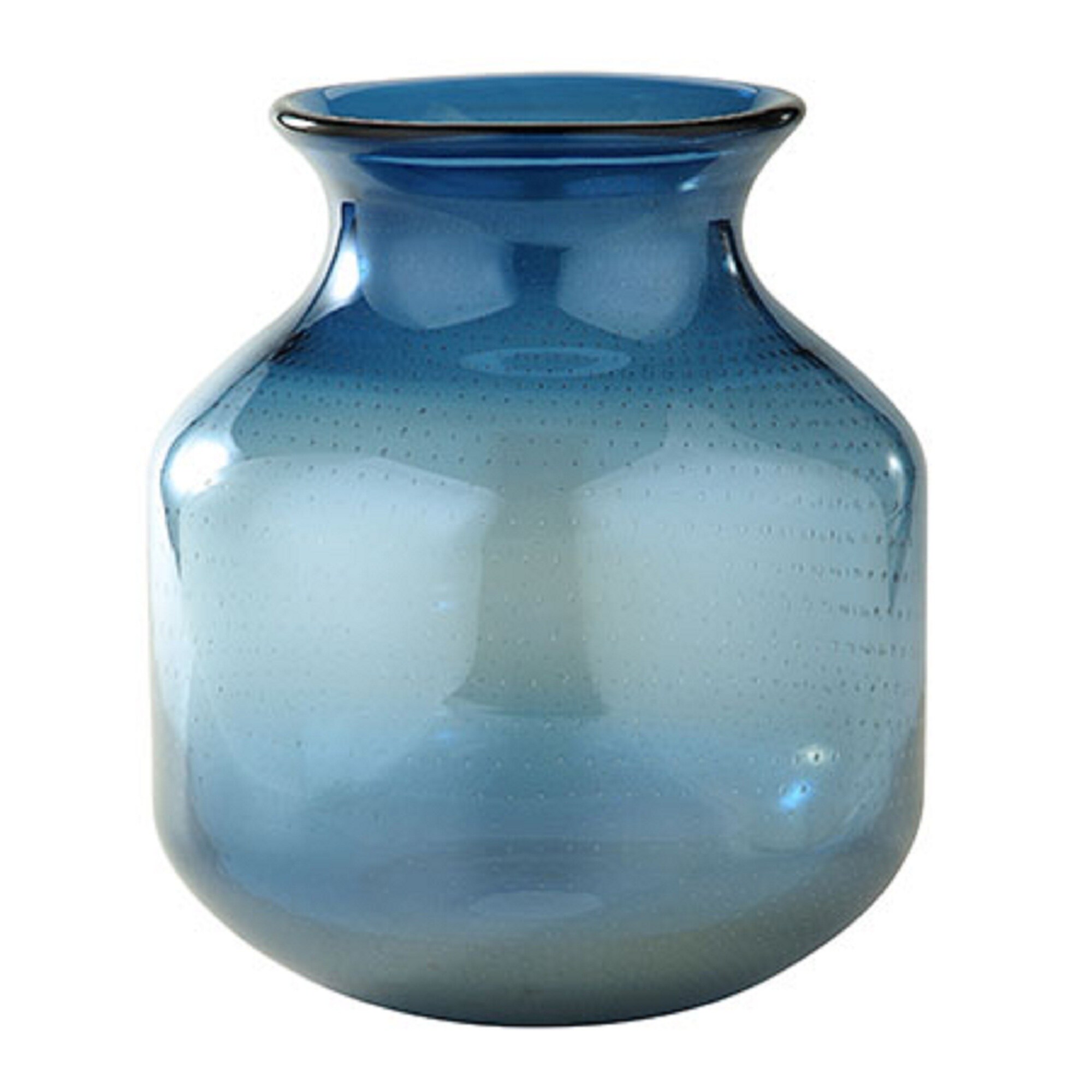 Shop 9 5 Blue Dot Pattern Embossed Glass Vase Overstock 28683114