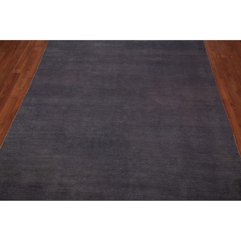 Grays & Blues Gabbeh Modern Area Rug Hand-Knotted Wool Carpet - 5'3" x 7'10"