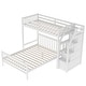preview thumbnail 23 of 29, Cottage Concise Style Twin over Full Loft Bed with Storage Staircase,Solid Wood Versatile Bed with Full-Length Guardrail