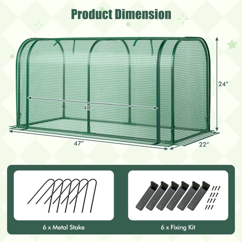 Costway Wood Raised Garden Bed with Greenhouse Cover Mini Portable - See Details