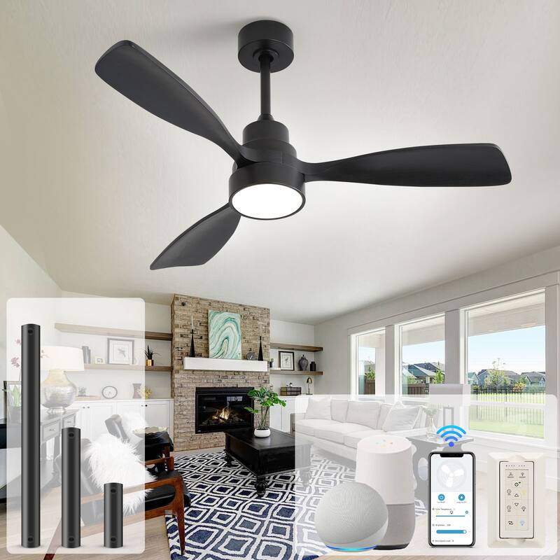 Modern Ceiling Fan With Light Smart Life APP Remote Control Timer For Alexa Google Bedroom Farmhouse