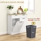 preview thumbnail 5 of 7, HOMCOM Tilt Out Trash Can Cabinet, Farmhouse Kitchen Cabinet with Hidden Trash Can and 2 Drawers for Laundry Room, Pantry
