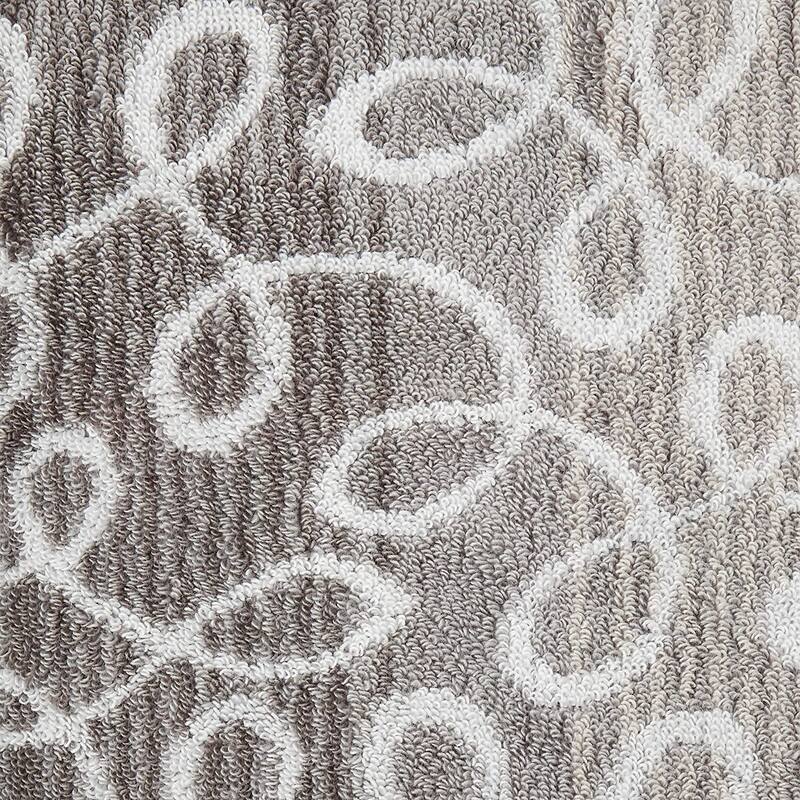 Violet Linen Scroll Pattern, 100% Cotton Highly Absorbent Jacquard Fashion Towel, 20" by 30", Grey, Hand Towels, Set of 2