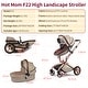 preview thumbnail 10 of 11, Hot Mom Stylish Baby Stroller: F22 Height-Adjustable Seat and Reclining Baby Carriage