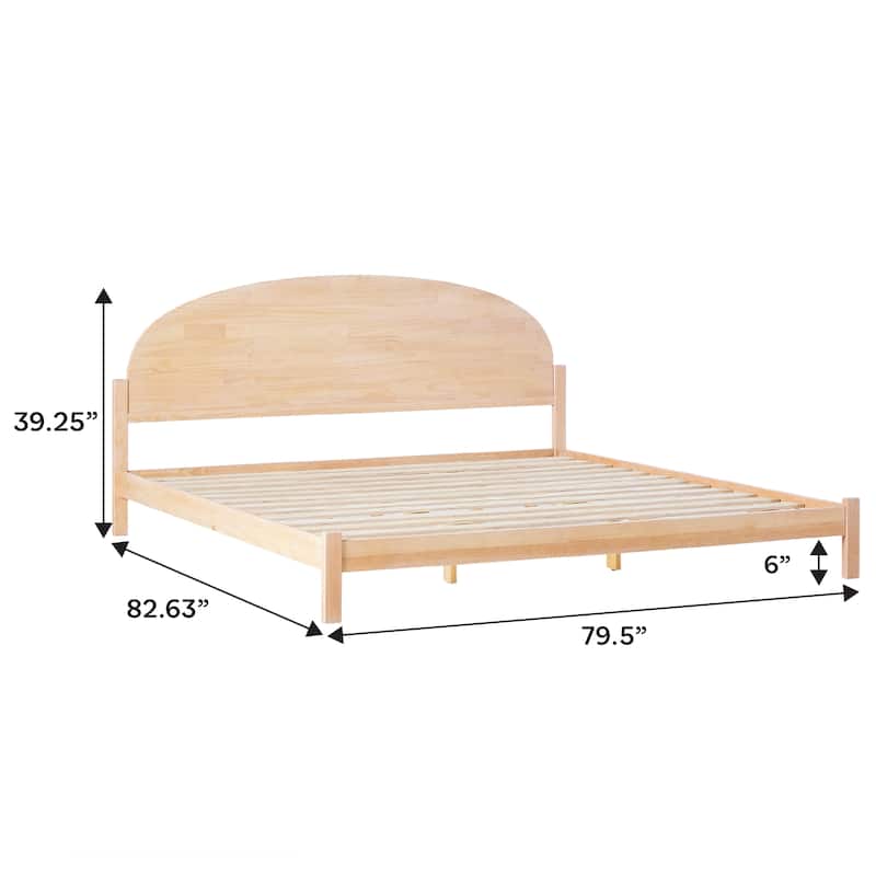 Middlebrook Designs Arched Headboard Solid Pine King Bed