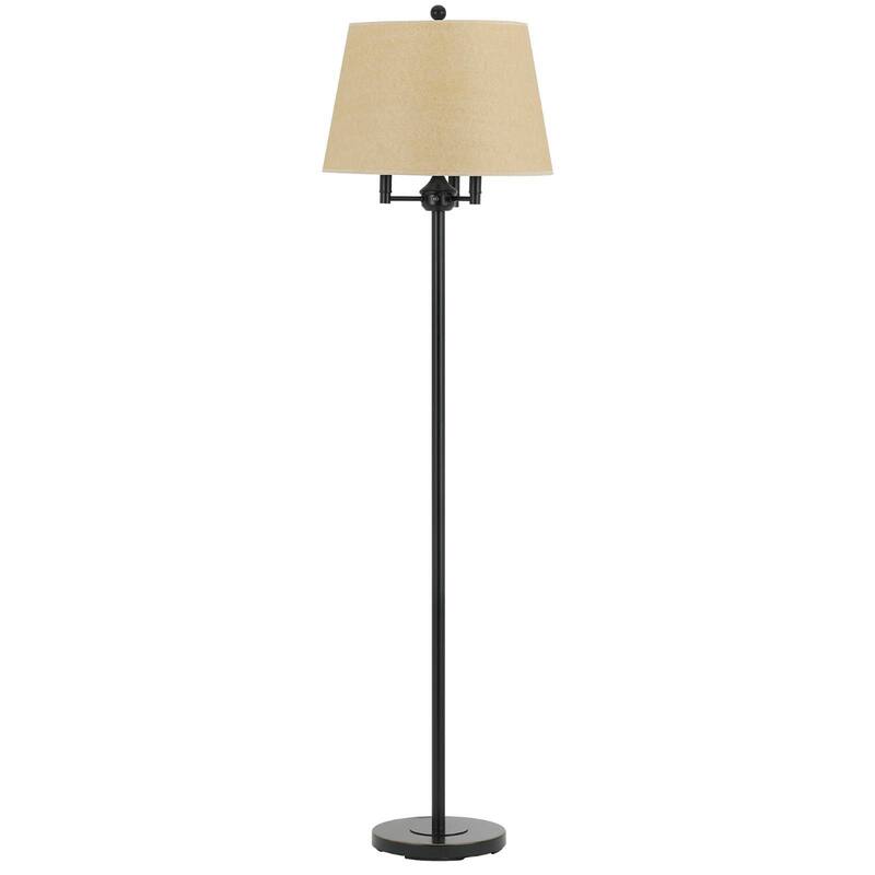 Stylish 62" Bronze Four Light Floor Lamp with Beige Fabric Shade - 62" x 17" x 17" - Bronze