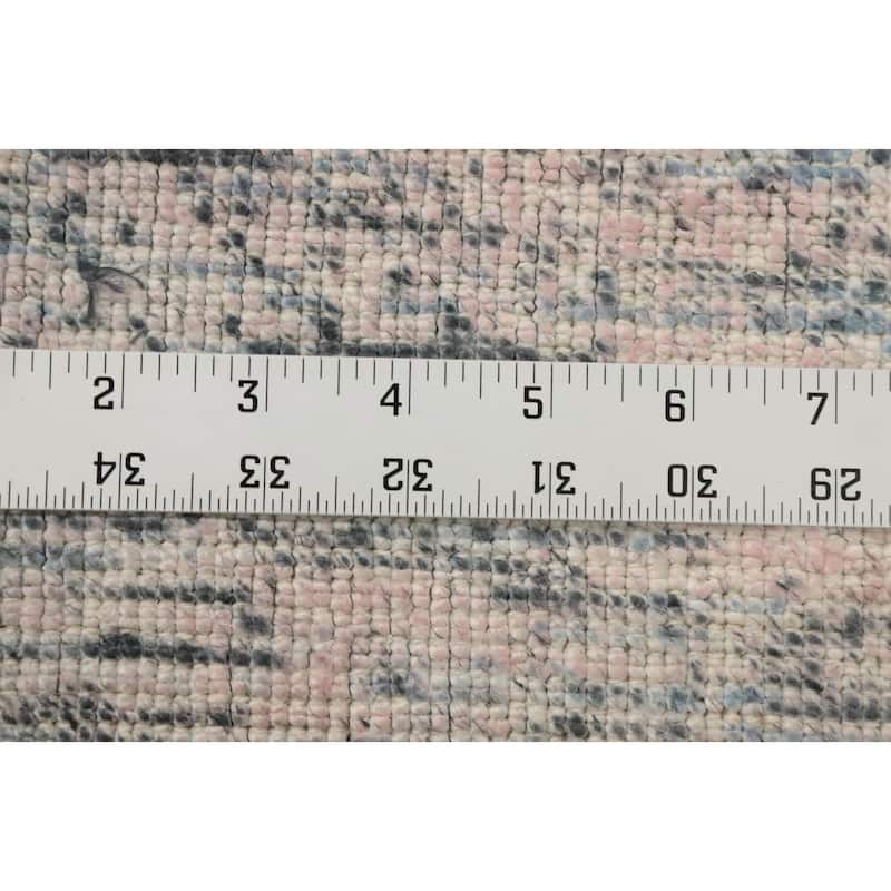 Hand Knotted Oriental Viscose Silk Carpet Modern Pictorial Pink Abstract Area Rug - 7' 7'' X 5' 8''
