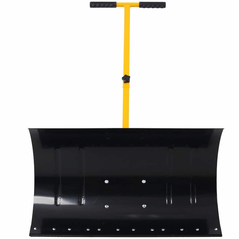 Wheeled Snow Shovel,Effortless Snow Removal with Adjustable Handle and Cushioned Comfort - 29" W x 16.5" H