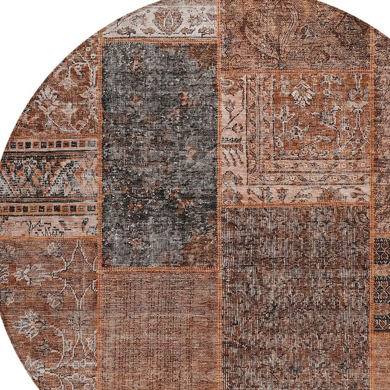 HomeRoots Patchwork Transitional Rectangle Outdoor Rug