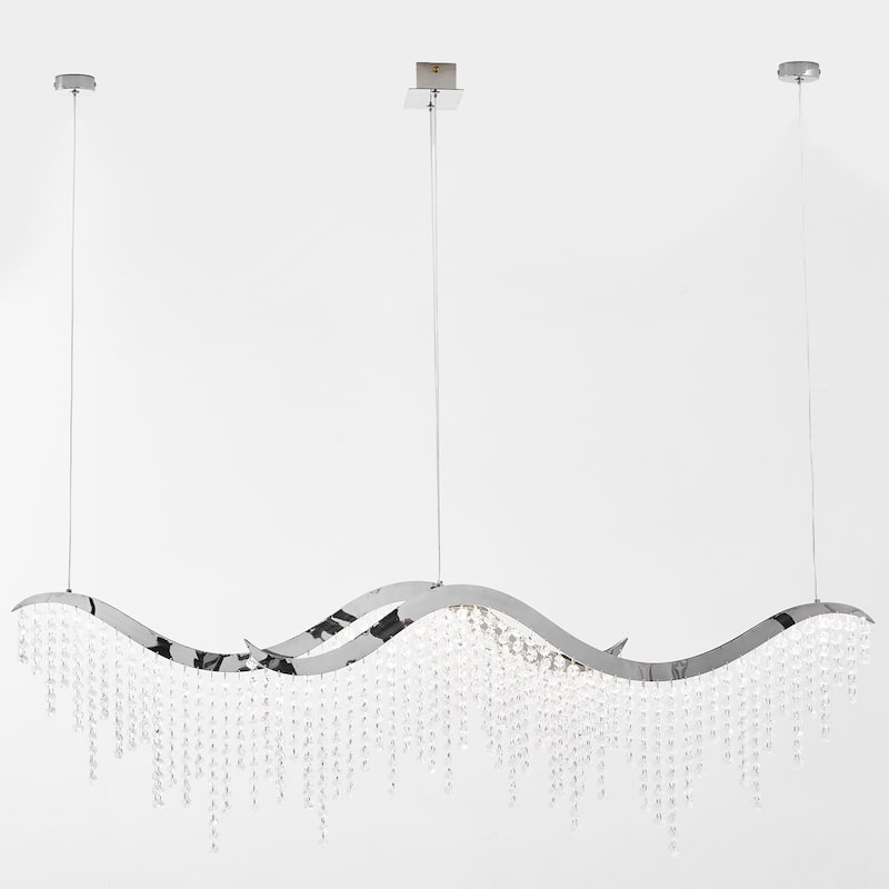 Dangling Wave Crystal Chandeliers for Living Room,Dinging Room