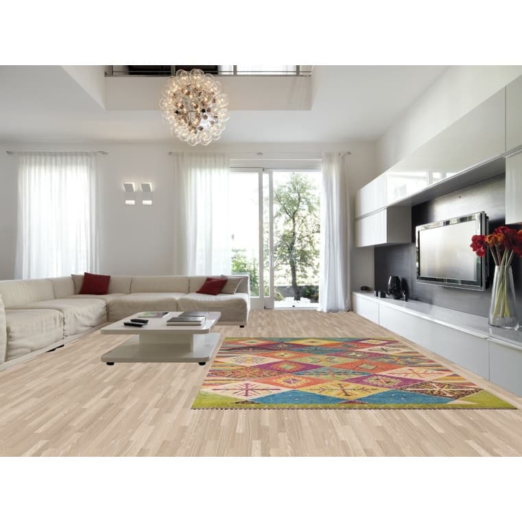 Colorful Trellis Plush Moroccan Style Rug Hand-Knotted Wool Carpet - 8'10" x 12'5"