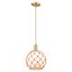 Option White Glass with Brown Rope / Champagne Bronze