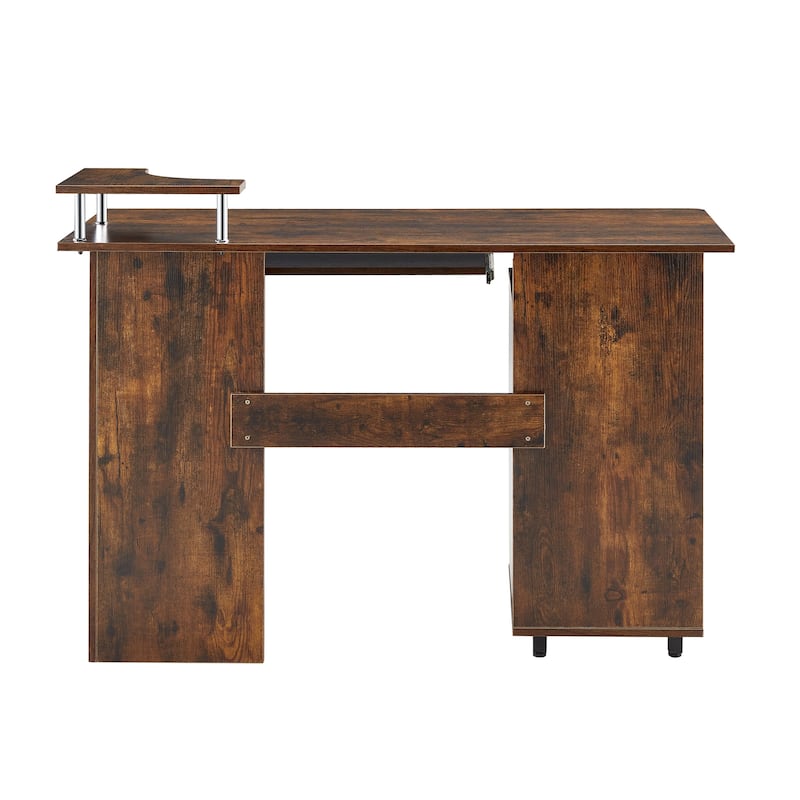 Wood Cmputer Desk Office Table wDroller, File Cabinet, Planting Shelf