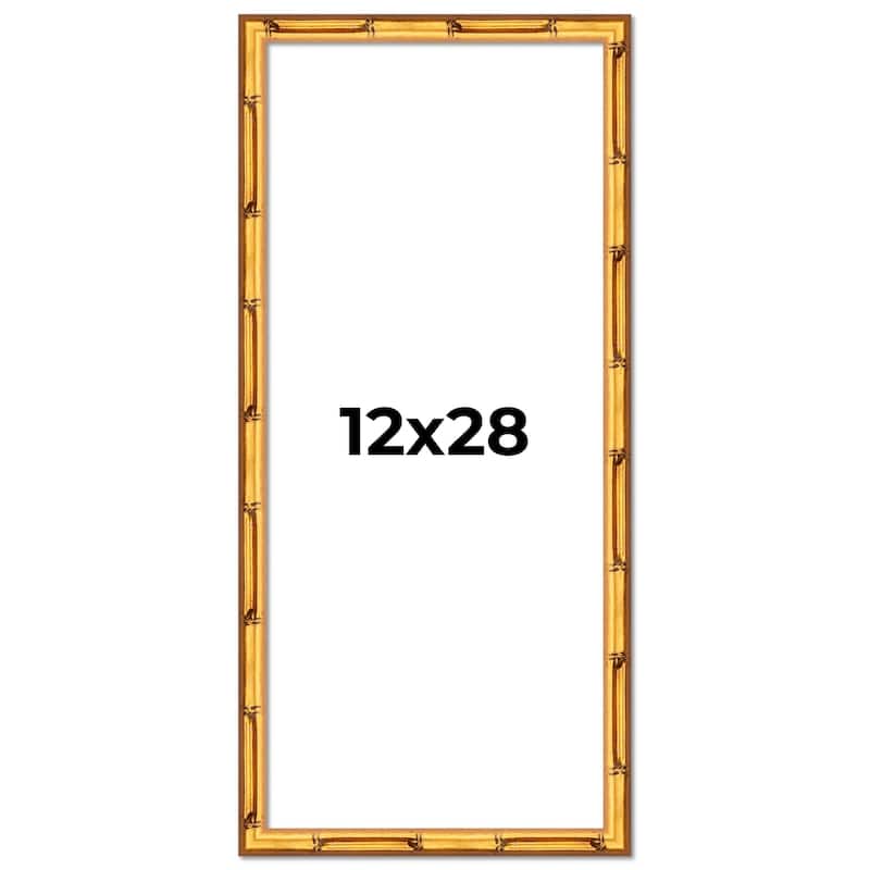 12x28 Frame Gold Bamboo Solid Wood Picture Frame | 1 Inch Moulding